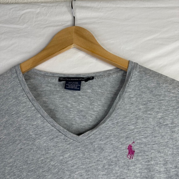 Ralph Lauren Sport Gray V Neck Shirt Size Medium‎ - Picture 3 of 5